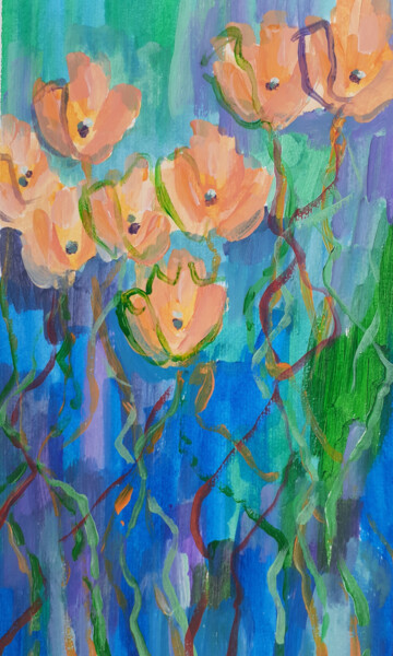 Painting titled "Spring Flowers #12" by Marina Krylova, Original Artwork, Acrylic