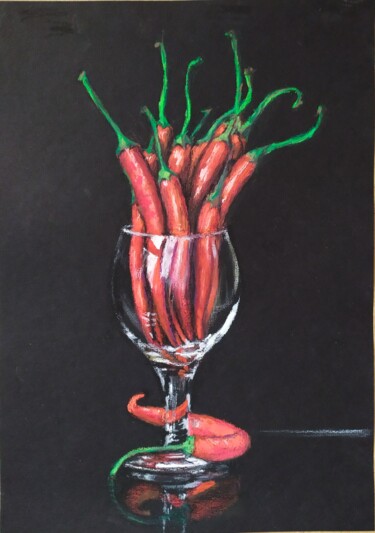 Painting titled "Chili / Чили" by Marina Letti, Original Artwork, Pastel