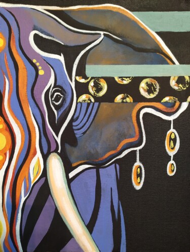 Painting titled "Elephant / Слон" by Marina Letti, Original Artwork, Acrylic