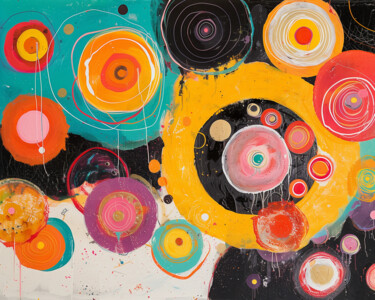 Schilderij getiteld "Circles and spheres…" door Marina Mark, Origineel Kunstwerk, Acryl