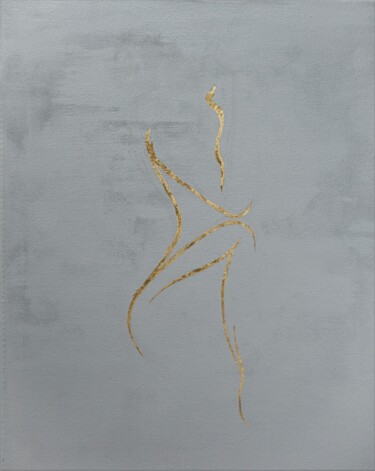Картина под названием "Golden Silhouette" - Marina Marzepane, Подлинное произведение искусства, Акрил