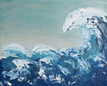 Painting titled "SEA VIEW" by Marina Marzepane, Original Artwork, Acrylic