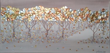 Peinture intitulée "Golden autumn № 16" par Marina Okulova, Œuvre d'art originale, Acrylique Monté sur Châssis en bois