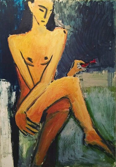 Malerei mit dem Titel "smoking.jpg" von Marina Oz, Original-Kunstwerk, Öl
