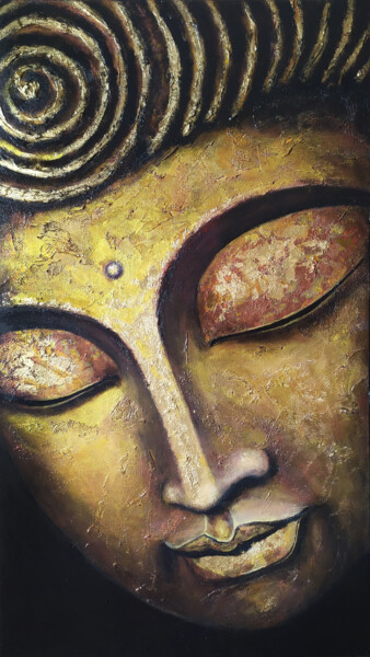 Ζωγραφική με τίτλο "Buddha / Будда" από Marina Petrova, Αυθεντικά έργα τέχνης, Λάδι