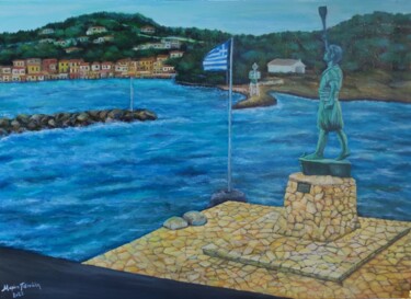Pintura titulada "Old port of Gaios" por Marina Petsali, Obra de arte original, Oleo