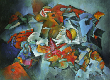 Pittura intitolato "Composition#223" da Marina Podgaevskaya, Opera d'arte originale, Olio