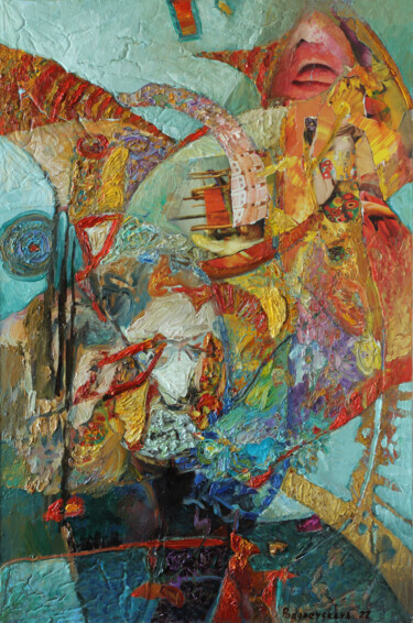 Malarstwo zatytułowany „Composition #220” autorstwa Marina Podgaevskaya, Oryginalna praca, Olej Zamontowany na Drewniana ram…