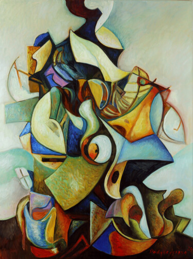 Malerei mit dem Titel "Jazz improvisation" von Marina Podgaevskaya, Original-Kunstwerk, Öl