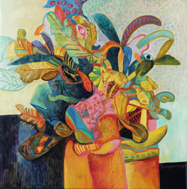 Malerei mit dem Titel "Yellow bouquet." von Marina Podgaevskaya, Original-Kunstwerk, Öl