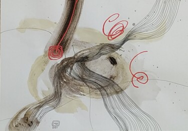 Рисунок под названием "Самопознание" - Marina Shapareva, Подлинное произведение искусства, Гелевая ручка