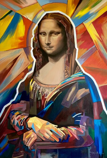 Pittura intitolato "Gioconda" da Marina Sholokhova, Opera d'arte originale, Olio Montato su Telaio per barella in legno