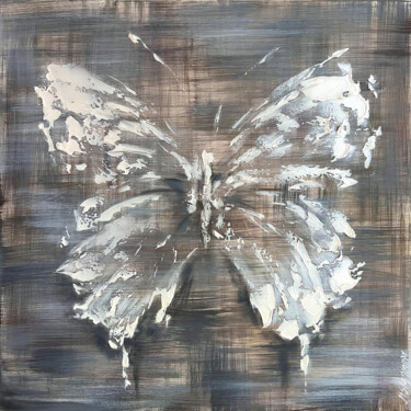 Schilderij getiteld "Silver mother-of-pe…" door Marina Skromova, Origineel Kunstwerk, Acryl