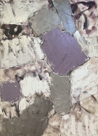 Peinture intitulée "Abstraction in gray…" par Marina Skromova, Œuvre d'art originale, Huile