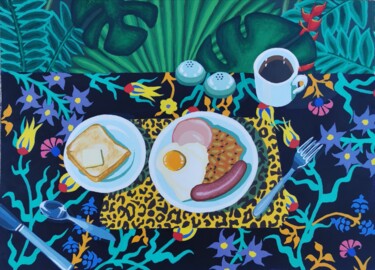 Peinture intitulée "Jungle Breakfast" par Marina Uman, Œuvre d'art originale, Acrylique