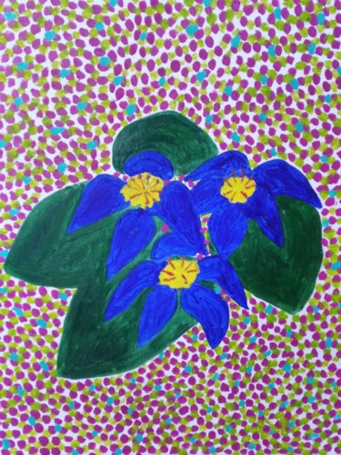 Pintura intitulada "Flowers" por Marina Zlender, Obras de arte originais, Óleo