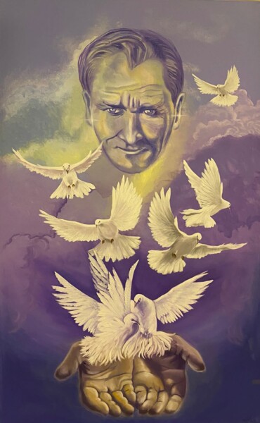 Pittura intitolato "Ataturk" da Marina Zykova, Opera d'arte originale, Olio