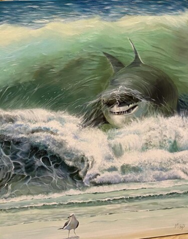 Peinture intitulée "Shark" par Marina Zykova, Œuvre d'art originale, Acrylique