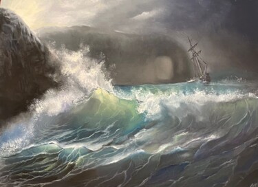 Painting titled "Storm" by Marina Zykova, Original Artwork, Oil