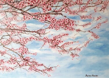 ""Sakura, Cherry Blo…" başlıklı Tablo Marina Alexander tarafından, Orijinal sanat, Petrol