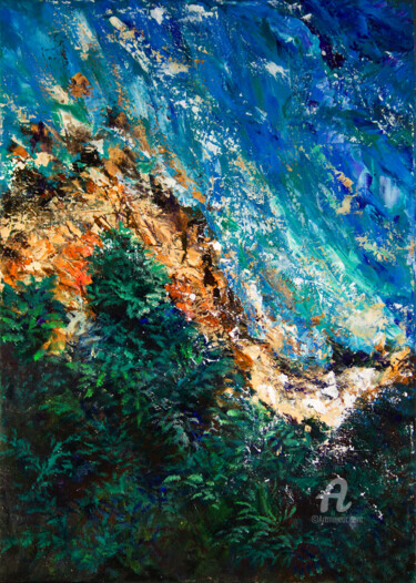 Pittura intitolato "Abstract seascape #…" da Marine Kubert, Opera d'arte originale, Acrilico Montato su Telaio per barella i…