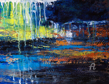 Painting titled "The mood, atmospher…" by Marine Kubert, Original Artwork, Acrylic Mounted on Wood Stretcher frame