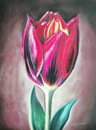绘画 标题为“La Tulipe” 由Marine Sansas, 原创艺术品, 粉彩