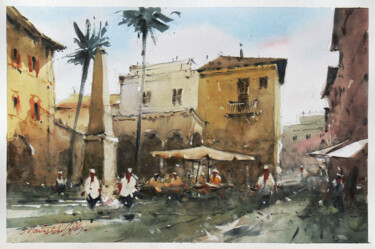 Painting titled "Orbetello, Italy, w…" by Victor Marin, Original Artwork, Watercolor