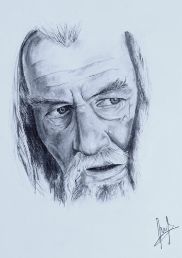 Drawing titled "Gandalf" by Mario Araus, Original Artwork, Graphite