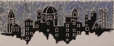 Peinture intitulée "Skyline" par Mario Cipolla, Œuvre d'art originale, Huile
