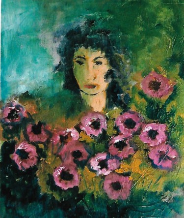 Painting titled "2-volto-di-donna-tr…" by Mario Fanconi, Original Artwork, Oil
