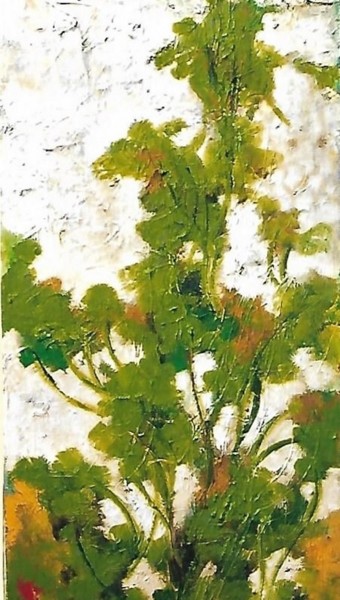 Painting titled "3-rami in vegetazio…" by Mario Fanconi, Original Artwork, Oil