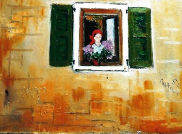 Peinture intitulée "7-alla-finestra-1" par Mario Fanconi, Œuvre d'art originale, Huile