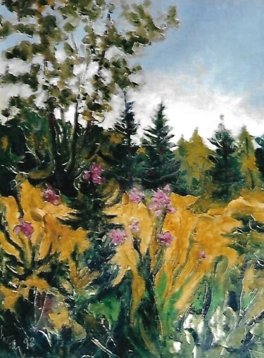 Pintura titulada "flora alpina" por Mario Fanconi, Obra de arte original, Oleo