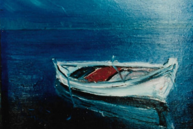 绘画 标题为“Barca  sul lago” 由Mario Fanconi, 原创艺术品, 油