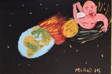 Картина под названием "La carambola" - Mario Pratesi, Подлинное произведение искусства, Масло