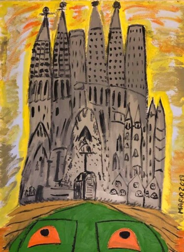 Painting titled "Sagrada Familia" by Mario Pratesi, Original Artwork, Oil