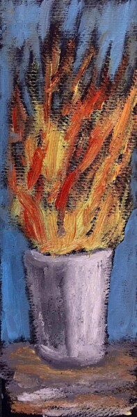Pintura titulada "Il vaso di fiamme" por Mario Pratesi, Obra de arte original, Oleo