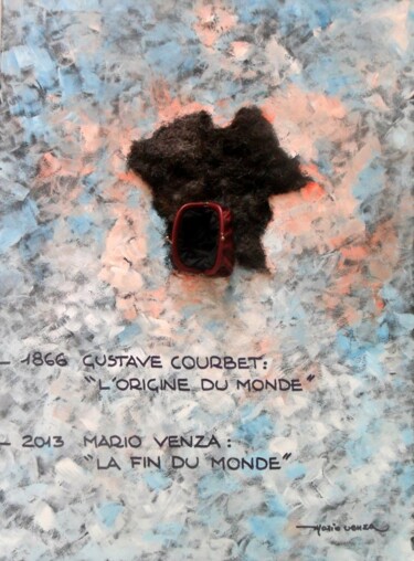 Collages getiteld "Gustare Courbet" door Mario Venza, Origineel Kunstwerk, Collages