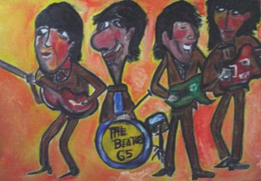 Pintura intitulada "BEATLES 65" por Mário Brazil, Obras de arte originais