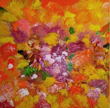 Painting titled "FOLHAS DE OUTONO" by Mário Brazil, Original Artwork, Oil