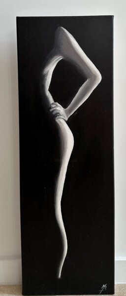 Ζωγραφική με τίτλο "SVELTE" από Marion Bonet, Αυθεντικά έργα τέχνης, Λάδι Τοποθετήθηκε στο Ξύλινο φορείο σκελετό