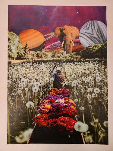 Collages titulada "Prendre le large" por Marion Revoyre, Obra de arte original, Collages
