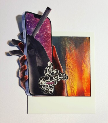 Collagen mit dem Titel "Addict" von Marion Revoyre, Original-Kunstwerk, Collagen