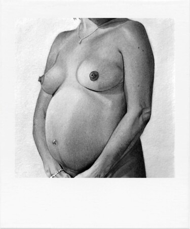 Рисунок под названием "N°13, format Polaro…" - Marion Roy, Подлинное произведение искусства, Карандаш