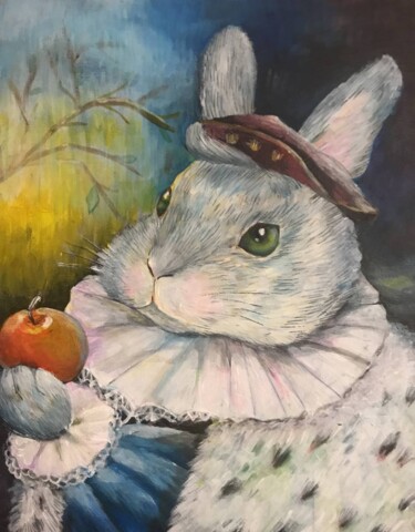 Peinture intitulée "Rabbit runner" par Oksana Sushko, Œuvre d'art originale, Acrylique