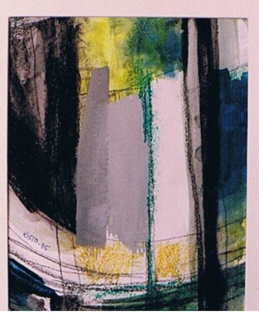 Pintura titulada "Grey and Green" por Prema (Risto), Obra de arte original