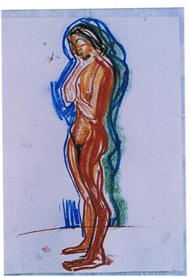 Drawing titled "Model with black ha…" by Prema (Risto), Original Artwork