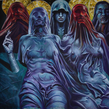 Pintura intitulada "Faith" por Marius Jucan, Obras de arte originais, Acrílico Montado em Armação em madeira