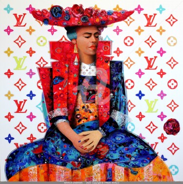 Ζωγραφική με τίτλο "Frida Kahlo" από Marius  Zabinski  Officiel, Αυθεντικά έργα τέχνης, Λάδι Τοποθετήθηκε στο Αλουμίνιο